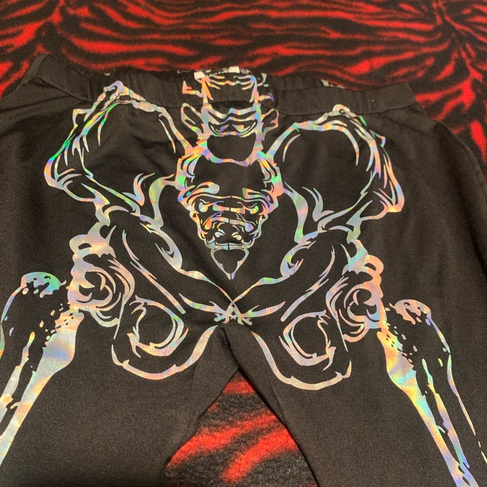 Spirit Halloween holographic skeleton leggings